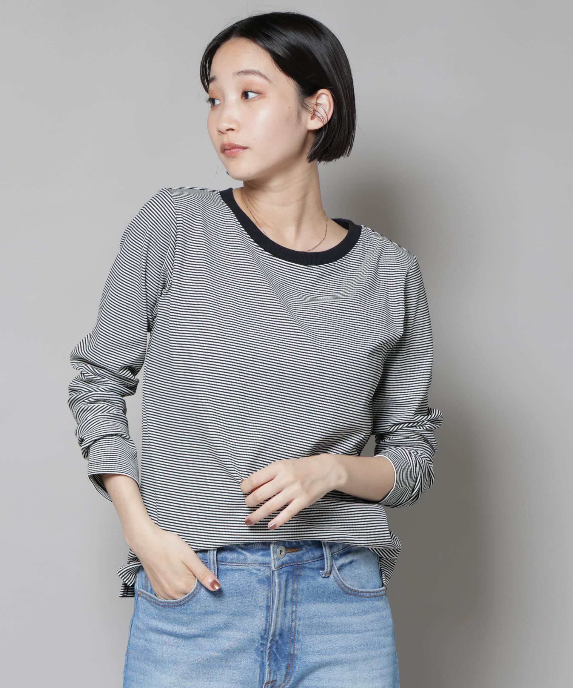 nano･universe「ミジンボーダーロングスリーブTシャツ」|Tシャツ・カットソー|