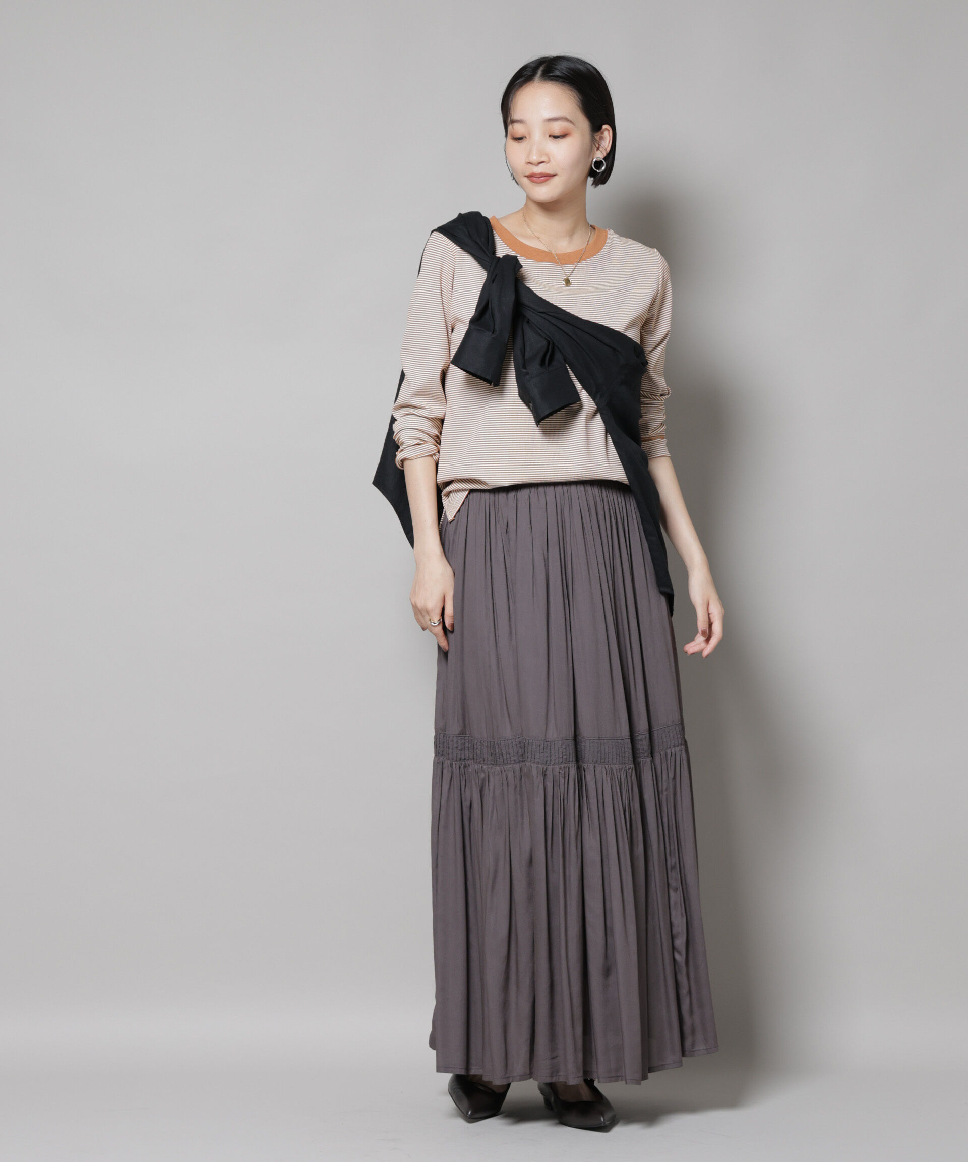 nano･universe「ミジンボーダーロングスリーブTシャツ」|Tシャツ・カットソー|