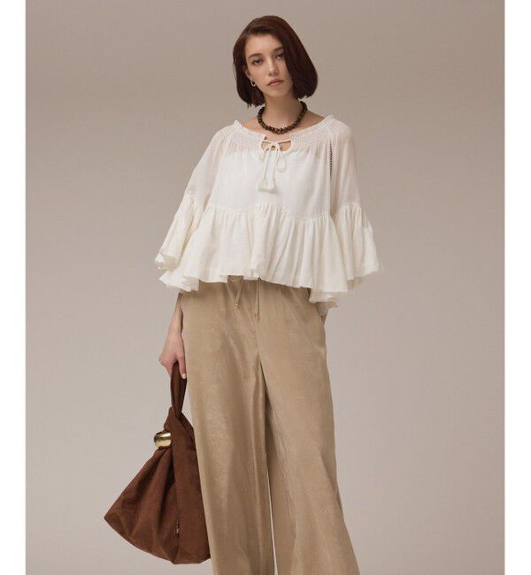 GRACE CONTINENTAL「バルーンカフタントップ」|シャツ・ブラウス|ホワイト