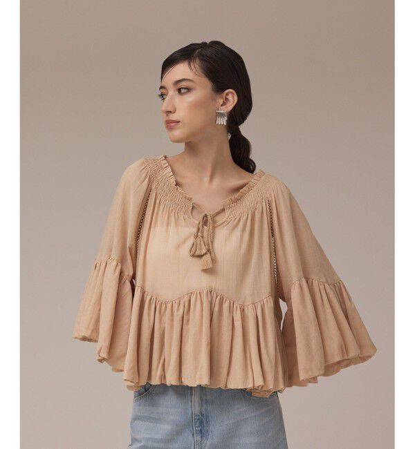 GRACE CONTINENTAL「バルーンカフタントップ」|シャツ・ブラウス|ベージュ