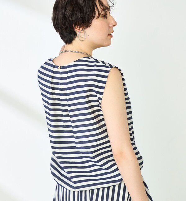 NOLLEY'S「《セットアップ対応》ドビーボーダータックブラウス」|シャツ・ブラウス|