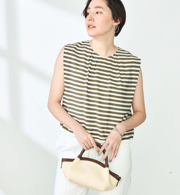 NOLLEY'S「《セットアップ対応》ドビーボーダータックブラウス」|シャツ・ブラウス|