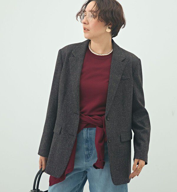 NOLLEY'S sophi「シルクネップツイードオーバージャケット」|テーラードジャケット|