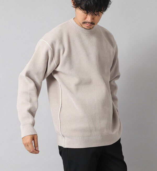 NOLLEY'S goodman「【ACTIVE SECT】《限定展開》Wフェイスモールクルーネック 25AW」|ニット・セーター|グレーベージュ
