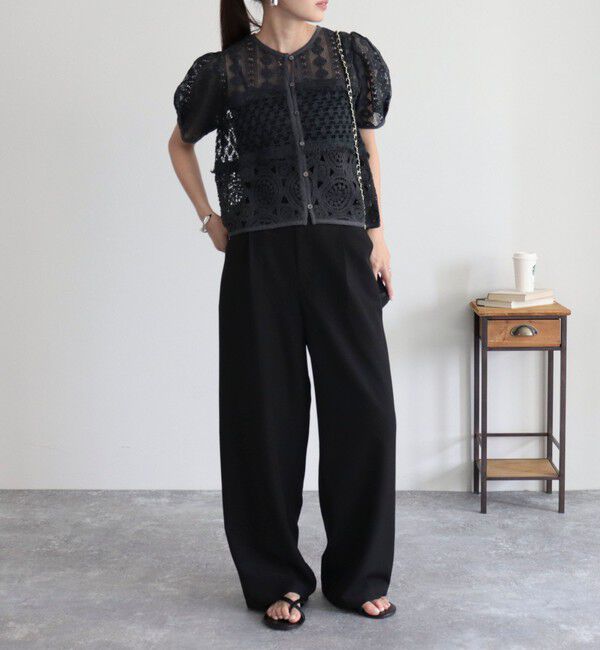 fredy emue「レース切替前開きブラウス」|シャツ・ブラウス|