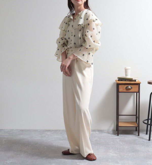 fredy emue「シアー楊柳刺繍ケープブラウス」|シャツ・ブラウス|