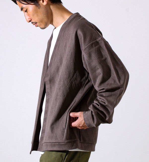 GLOSTER「【カーディガン＋ロンT セットアイテム】ふくれジャガード カーデアンサンブル」|カーディガン|