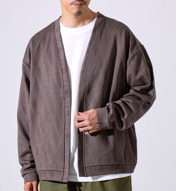 GLOSTER「【カーディガン＋ロンT セットアイテム】ふくれジャガード カーデアンサンブル」|カーディガン|