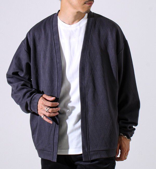 GLOSTER「【カーディガン＋ロンT セットアイテム】ふくれジャガード カーデアンサンブル」|カーディガン|チャコールグレー