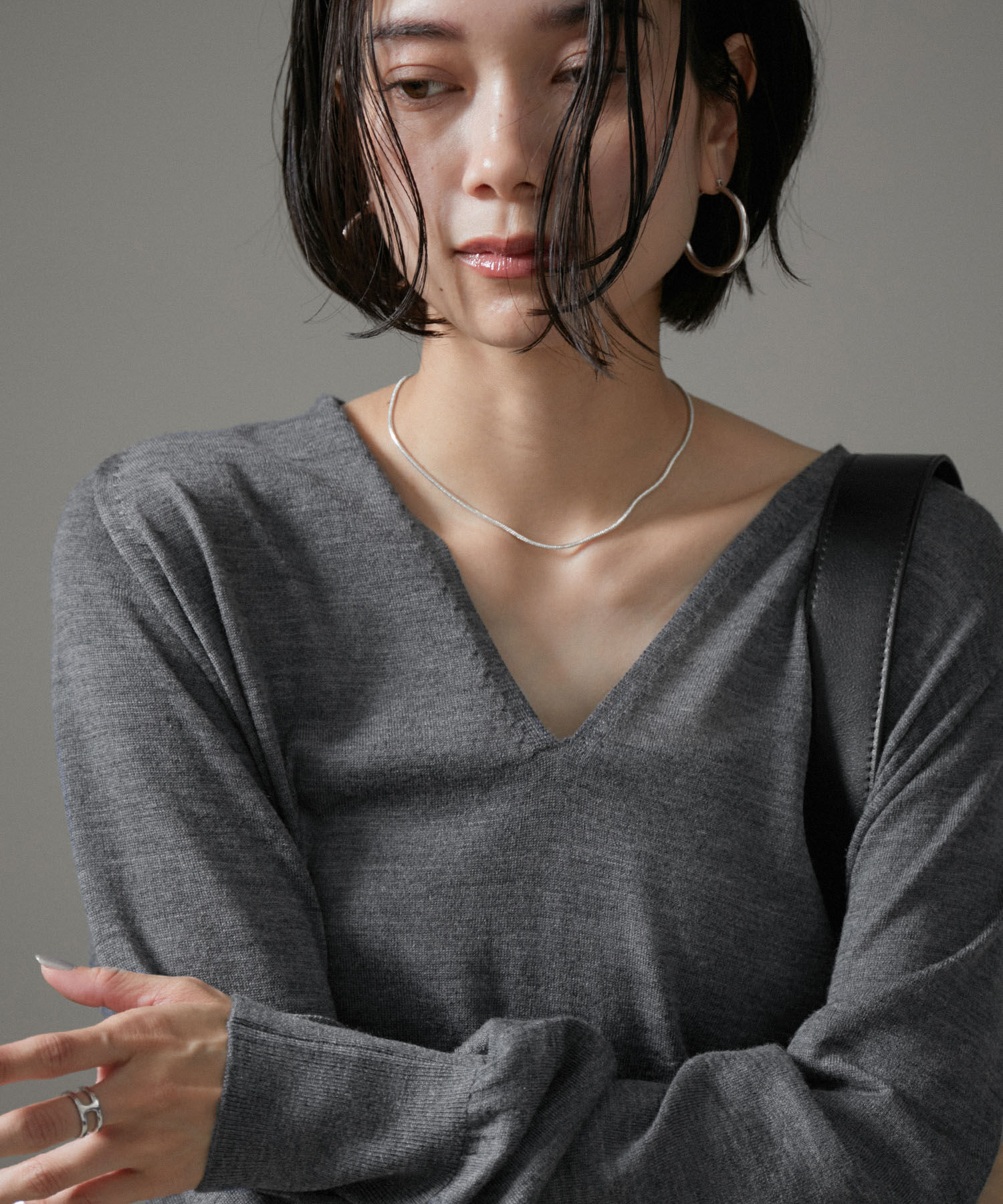 SALON adam et rope'「ウォッシャブルウールVネックプルオーバー」|ニット・セーター|