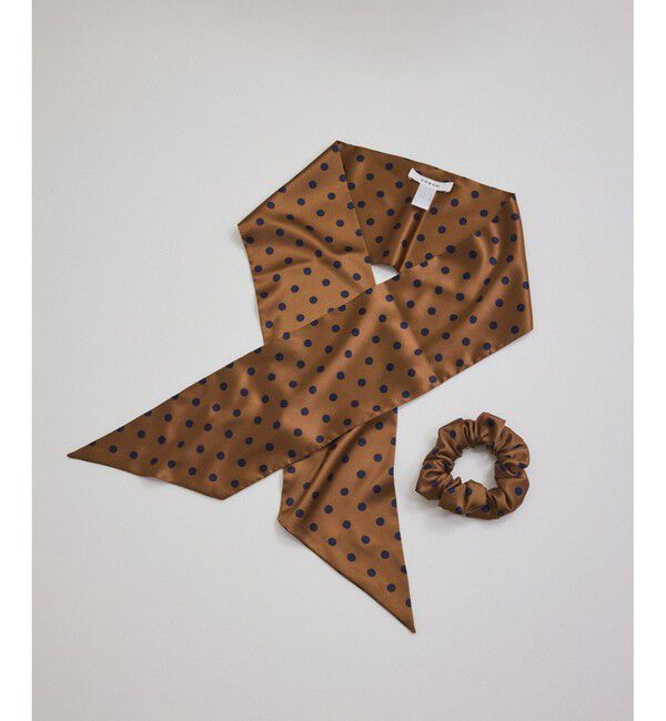 SALON adam et rope'「【THROW（スロー）】MAISIE_Scrunchie Scarf Dot」|バンダナ・スカーフ|コゲ茶サブ