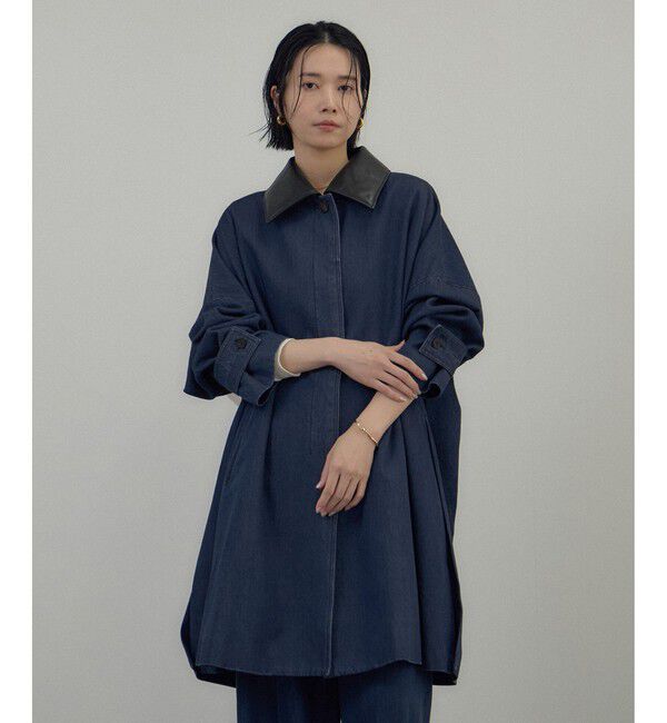SALON adam et rope'「デニムテントシルエットステンカラーコート」|ステンカラーコート|