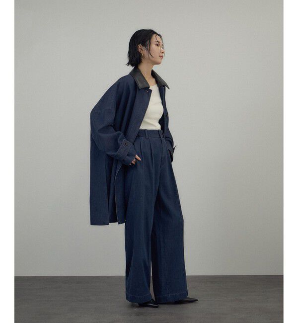 SALON adam et rope'「デニムテントシルエットステンカラーコート」|ステンカラーコート|