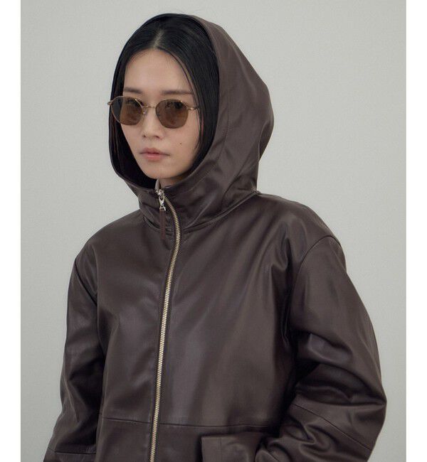 SALON adam et rope'「レザーライクフーデッドパーカー」|ブルゾン・スタジャン|