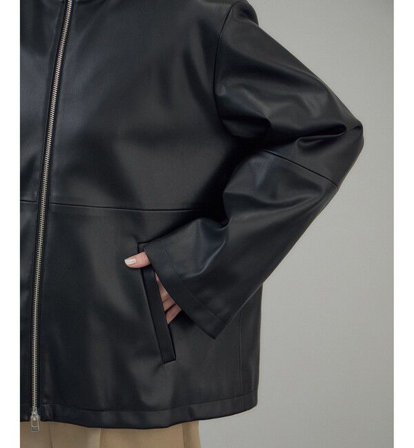 SALON adam et rope'「レザーライクフーデッドパーカー」|ブルゾン・スタジャン|