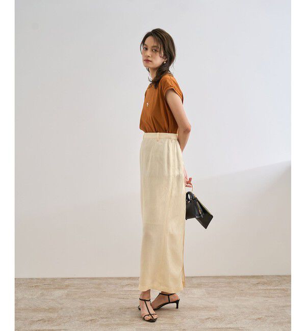 ROPE「アセテートリネンバッククロススカート/洗える」|スカート|