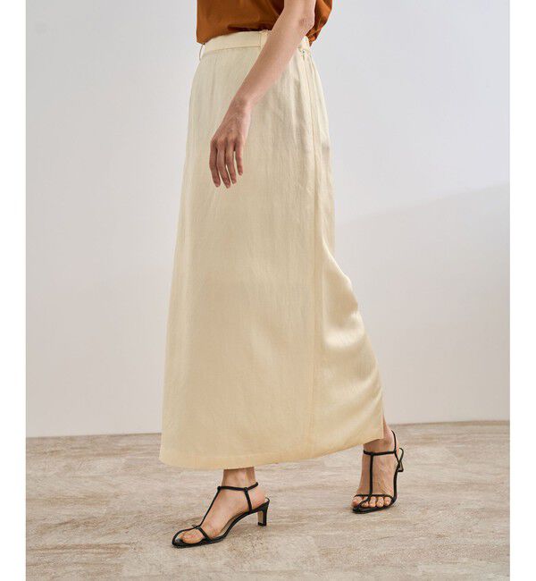 ROPE「アセテートリネンバッククロススカート/洗える」|スカート|