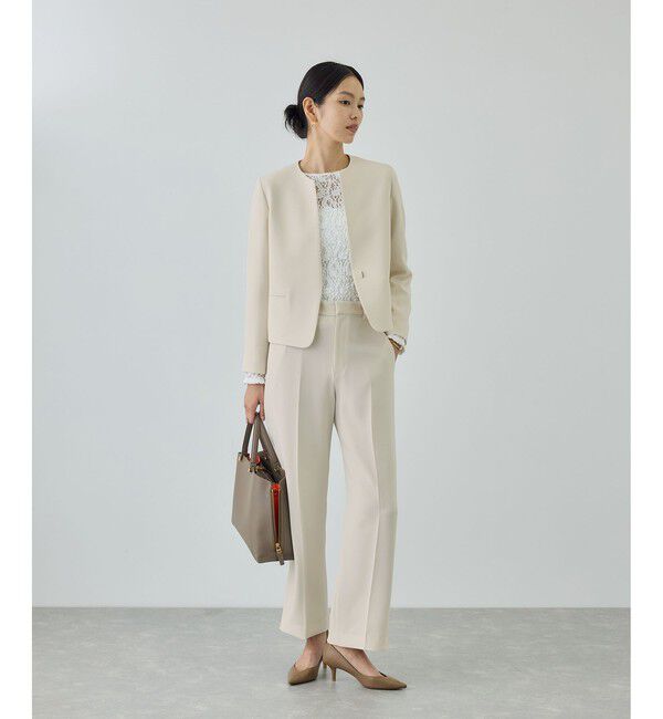 ROPE「トリアセダブルクロス ストレートワイドパンツ/イージーケア・セットアップ対応・26SS」|チノ|