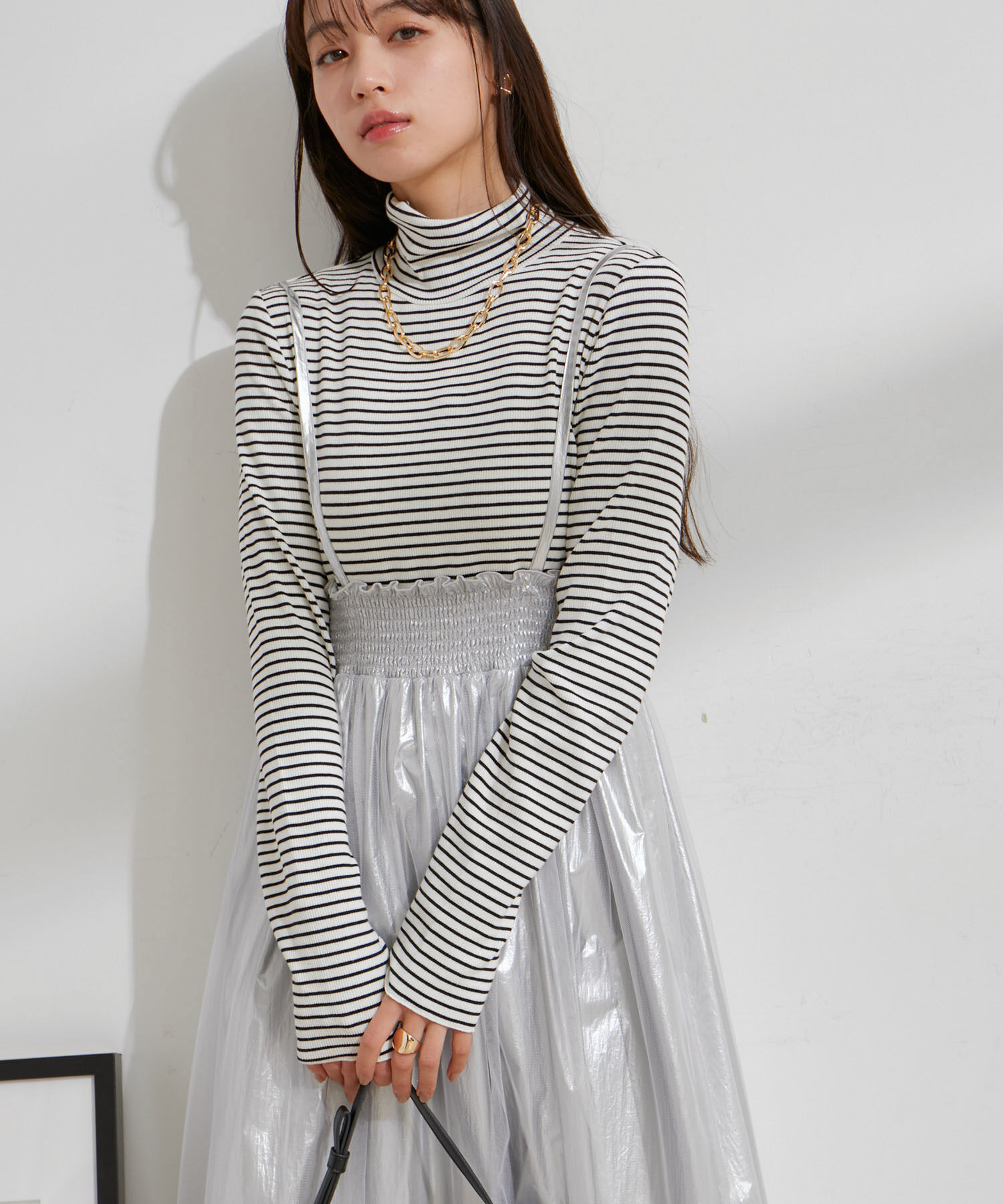 VIS「【2WAY】メタリック重ねチュールワンピース【洗える】」|ワンピース|