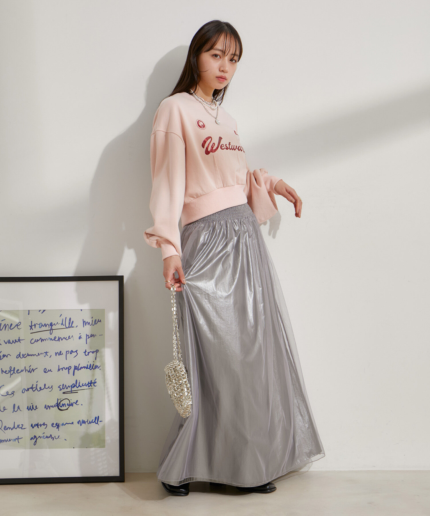 VIS「【2WAY】メタリック重ねチュールワンピース【洗える】」|ワンピース|