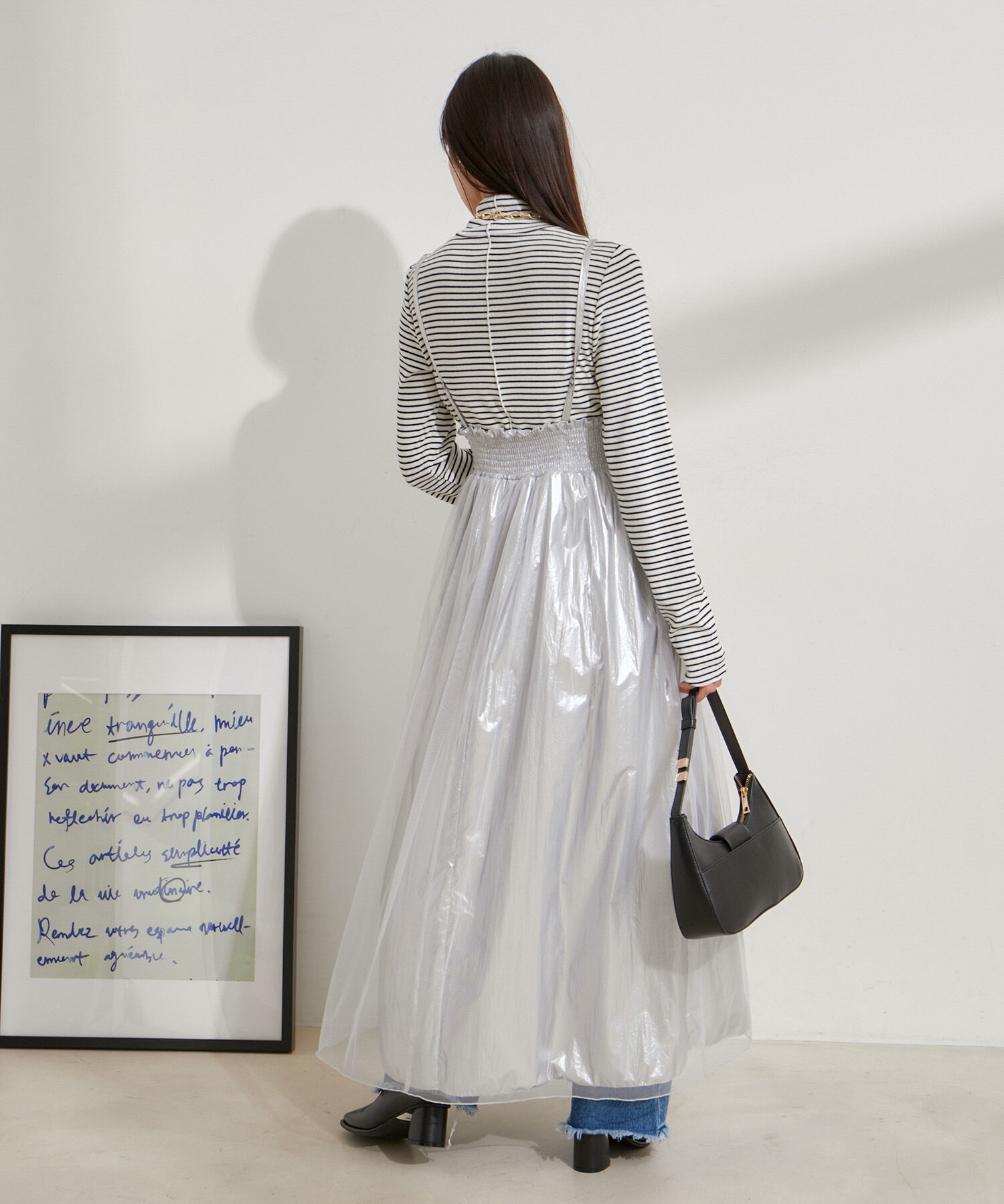 VIS「【2WAY】メタリック重ねチュールワンピース【洗える】」|ワンピース|