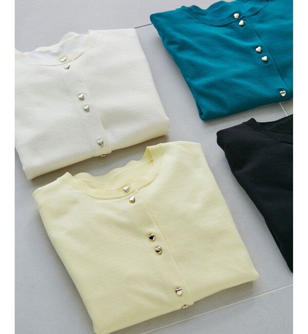 VIS「【洗える】ダブルハートボタンカーディガン」|カーディガン|