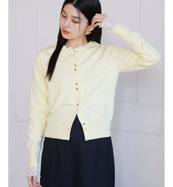 VIS「【洗える】ダブルハートボタンカーディガン」|カーディガン|