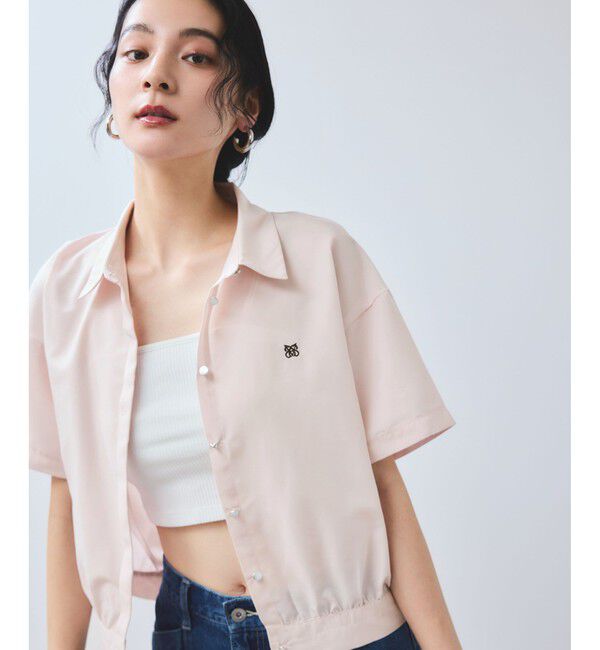 VIS「刺繍ロゴハーフスリーブシャツ」|シャツ・ブラウス|ピンク(63)