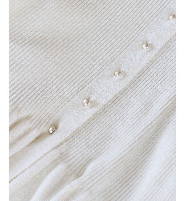 VIS「ペプラム切替モールニットカーディガン/イージーケア」|カーディガン|