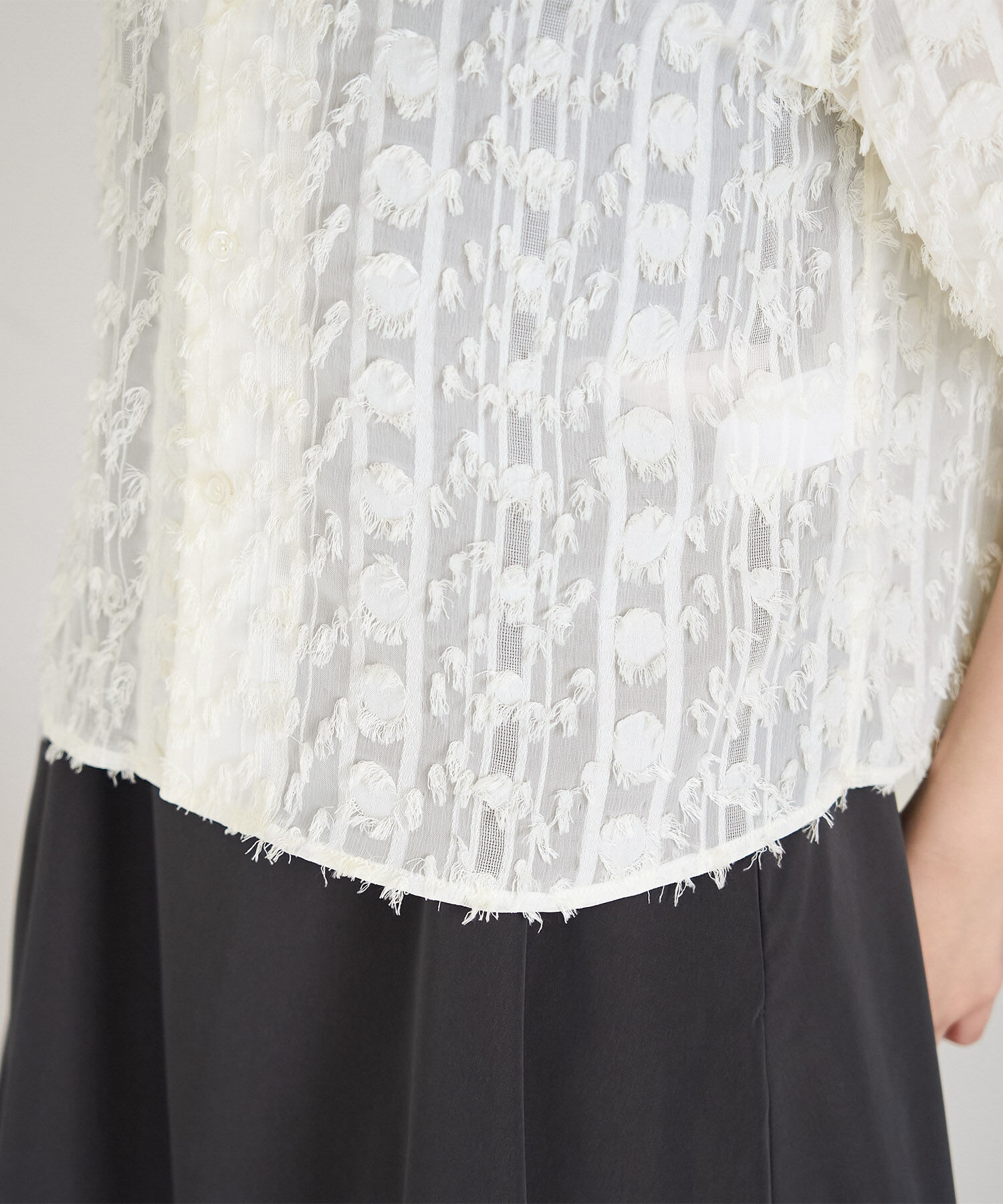 Rope&rsquo;Picnic「フリンジジャガードシャツ」|シャツ・ブラウス|