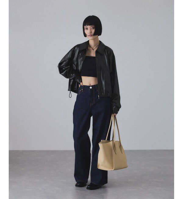 ADAM ET ROPE'「レザーライクサテンブルゾン」|ブルゾン・スタジャン|