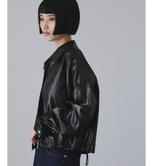 ADAM ET ROPE'「レザーライクサテンブルゾン」|ブルゾン・スタジャン|