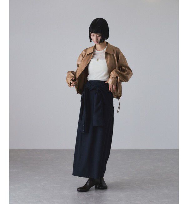 ADAM ET ROPE'「レザーライクサテンブルゾン」|ブルゾン・スタジャン|