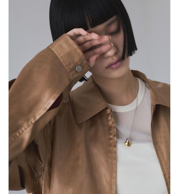 ADAM ET ROPE'「レザーライクサテンブルゾン」|ブルゾン・スタジャン|