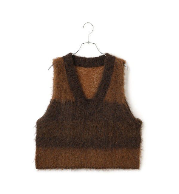 ADAM ET ROPE'「【WEB限定】ブラッシュドボーダーベスト」|ベスト・ジレ|