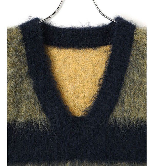 ADAM ET ROPE'「【WEB限定】ブラッシュドボーダーベスト」|ベスト・ジレ|