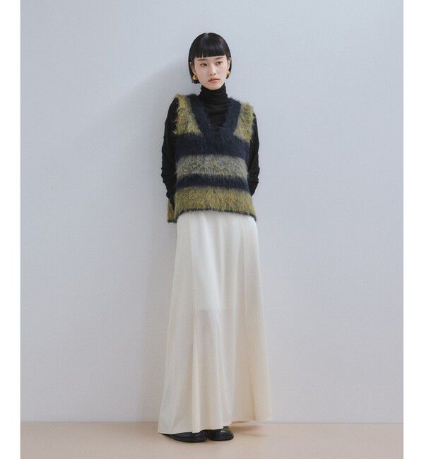 ADAM ET ROPE'「【WEB限定】ブラッシュドボーダーベスト」|ベスト・ジレ|