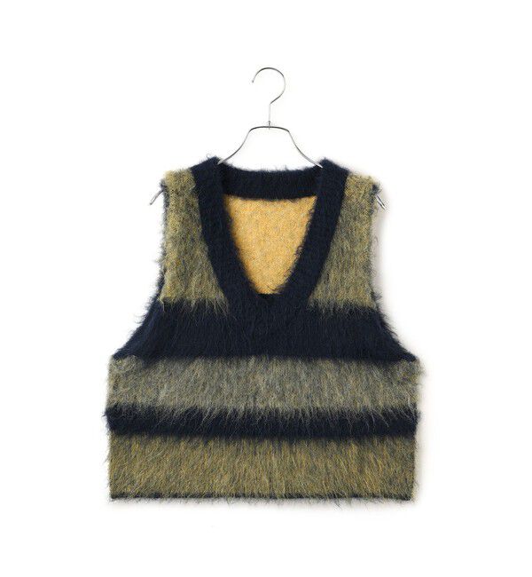 ADAM ET ROPE'「【WEB限定】ブラッシュドボーダーベスト」|ベスト・ジレ|