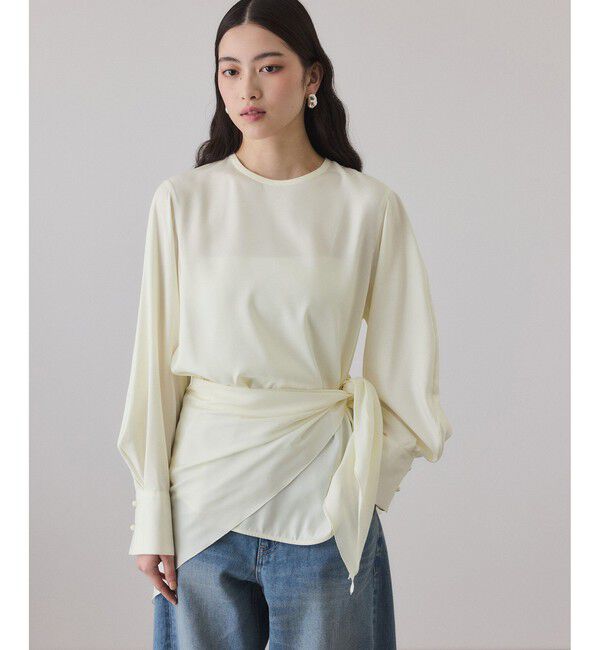 ADAM ET ROPE'「フィブリルロンTEEスカーフブラウス」|シャツ・ブラウス|