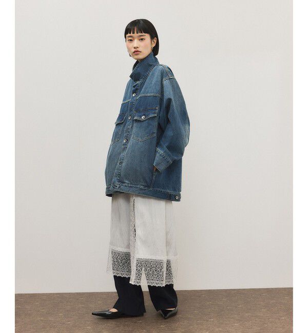 ADAM ET ROPE'「【WEB限定】スタンドネックデニムジャケット」|デニムジャケット|