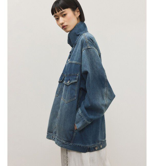 ADAM ET ROPE'「【WEB限定】スタンドネックデニムジャケット」|デニムジャケット|