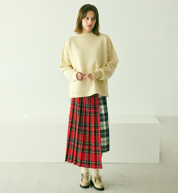  「Le Tricoteur | クロップド ガンジーセーター WOMEN」|ニット・セーター|