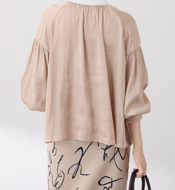  「配色サテンブラウス」|シャツ・ブラウス|