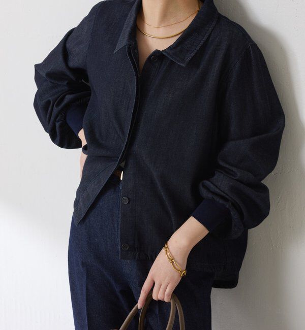  「Q.anos 2WAYデニムシャツ」|シャツ・ブラウス|インディゴブルー