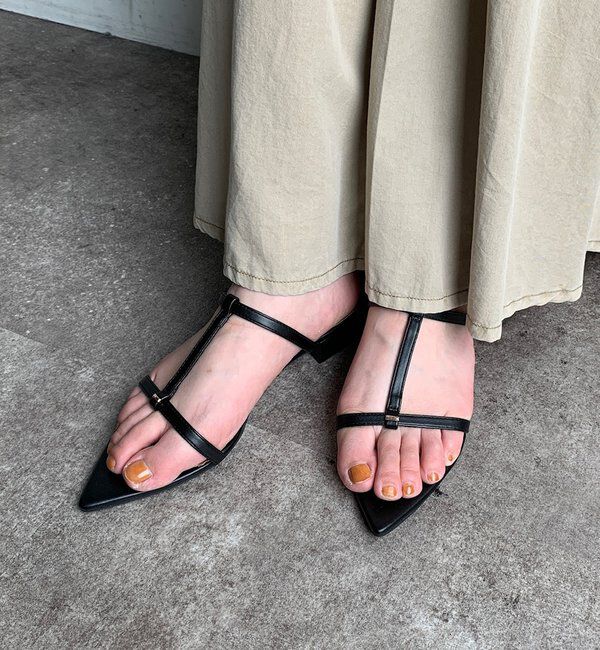  「Tストラップサンダル」|サンダル|ブラック