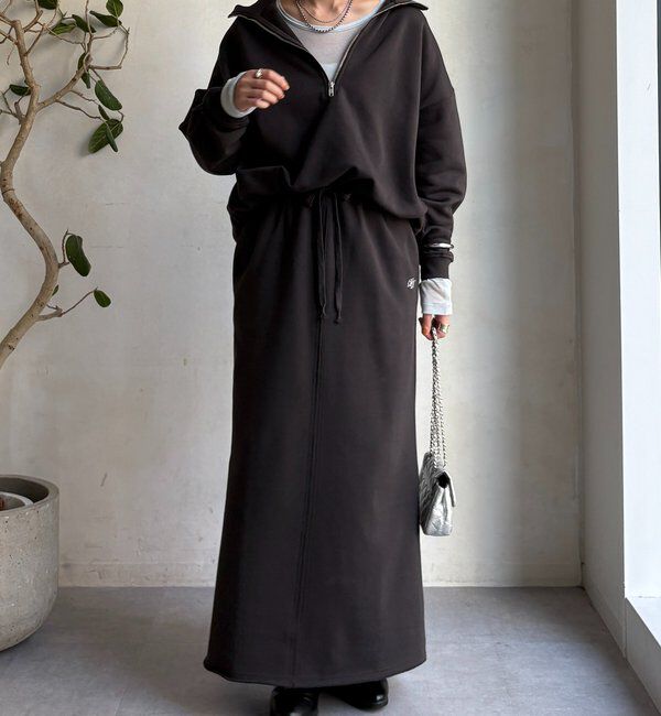  「裏起毛ドロストハーフジッププルオーバー」|Tシャツ・カットソー|