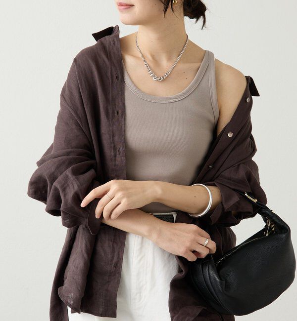  「予約【レイヤードスタイルに◎】ミニマルテレコタンク」|キャミソール|