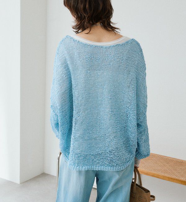  「予約【抜け感】テープヤーンボートネックニット」|ニット・セーター|