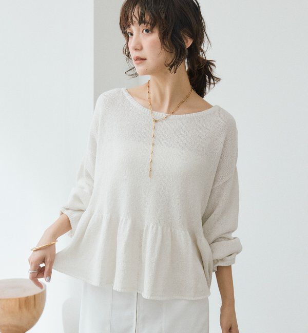  「予約【大人の甘さを演出】ルーズペプラムニット」|ニット・セーター|