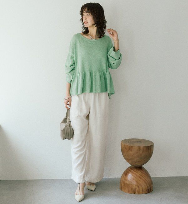  「予約【大人の甘さを演出】ルーズペプラムニット」|ニット・セーター|